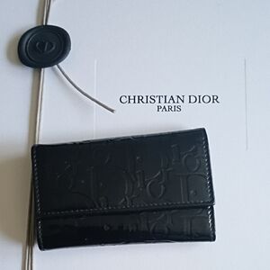 Vintage DIOR - Christian Dior Black Patent Leather Trotter Key Card